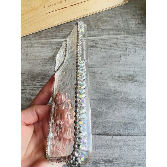 Luxury Diamond Rhinestone Crystal Bling Transparent iPhone Case 13 Pro Clear - Picture 5 of 10